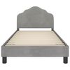 vidaXL Cama para ni&ntilde;os con cabecero Gris Claro 90 x 190 cm Terciopelo
