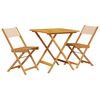 vidaXL Juego de bistro de 3 piezas tela y madera maciza bej