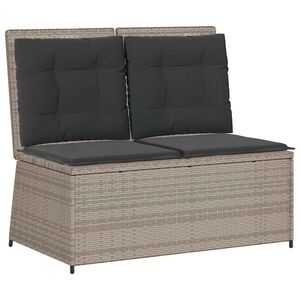 vidaXL Sill&oacute;n reclinable de jard&iacute;n con cojines rat&aacute;n sint&eacute;tico gris