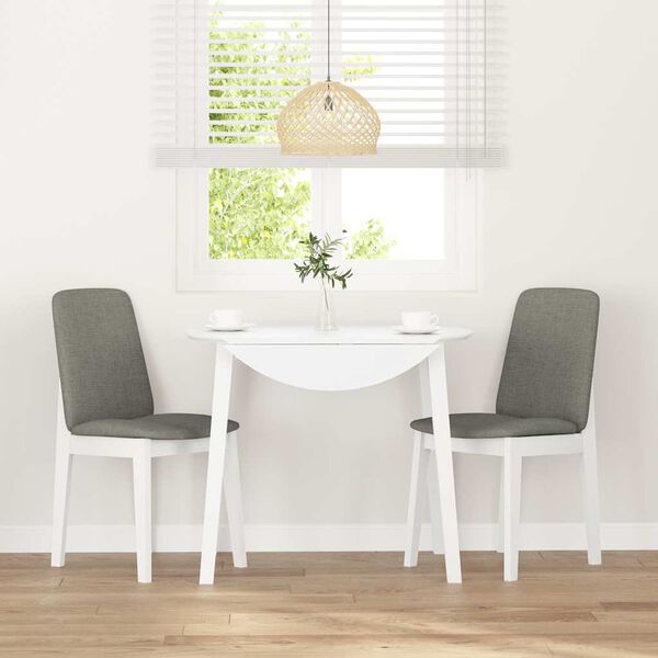vidaXL Sillas de comedor con cojines 2uds madera maciza blanco caucho