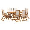 vidaXL Juego comedor de jard&iacute;n 7 pzas madera maciza acacia y textileno