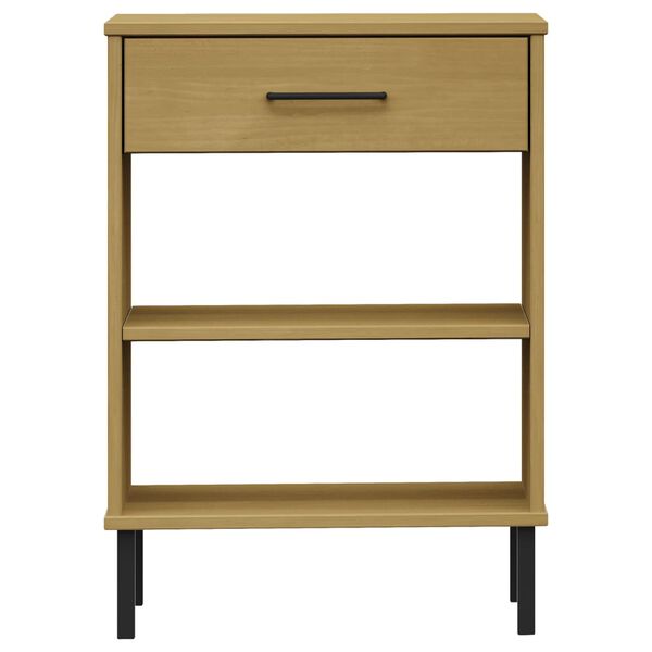 vidaXL Armario consola patas de metal madera maciza pino marr&oacute;n OSLO