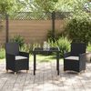 vidaXL Conjunto de Comedor de Jard&iacute;n 3 pcs Negro rat&aacute;n sint&eacute;tico