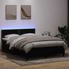 vidaXL Cama box spring con colch&oacute;n y LED terciopelo negro 140x210 cm
