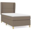 vidaXL Cama box spring con colch&oacute;n tela gris taupe 90x190 cm