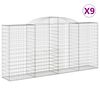 vidaXL Cestas de gaviones 9 uds forma de arco hierro 300x50x140/160 cm