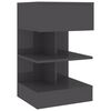 vidaXL Mesita de noche madera contrachapada gris brillante 40x35x65 cm