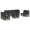 vidaXL Conjunto de sof&aacute;s de jard&iacute;n 9 uds. Gris rat&aacute;n sint&eacute;tico
