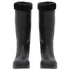 vidaXL Botas de agua con calcetines extra&iacute;bles negro n&uacute;mero 42 PVC