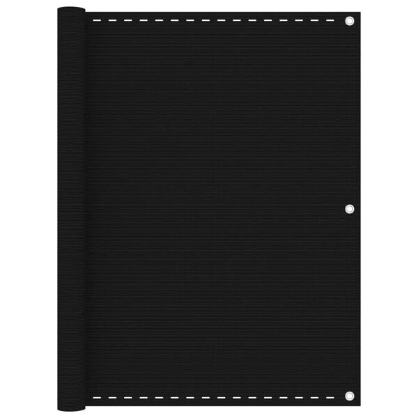 vidaXL Toldo para balc&oacute;n HDPE negro 120x600 cm