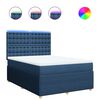 vidaXL Cama box spring con colch&oacute;n tela azul 140x190 cm