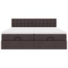 vidaXL Estructura cama otomana colchones tela marr&oacute;n oscuro 200x200cm