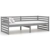 vidaXL Sof&aacute; cama con colch&oacute;n madera de pino maciza gris 90x200 cm