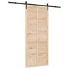 vidaXL Puerta Corredera Natural 80 x 208 cm Madera de Pino Maciza