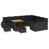 vidaXL Conjunto de sof&aacute; de jard&iacute;n 12 pcs Negro rat&aacute;n sint&eacute;tico
