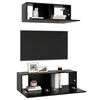 vidaXL Set de muebles de sal&oacute;n TV 2 pzas madera de ingenier&iacute;a negro