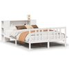 vidaXL Cama con estanter&iacute;a sin colch&oacute;n madera maciza blanca 160x200 cm