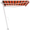 vidaXL Toldo de pie retr&aacute;ctil manual naranja y marr&oacute;n 450x300 cm