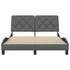 vidaXL Estructura de cama sin colchón tela gris oscuro 140x200 cm