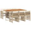 vidaXL Set comedor de jard&iacute;n 7 pzas con cojines rat&aacute;n sint&eacute;tico beige