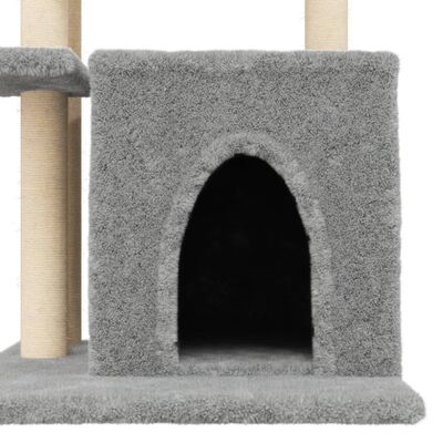 vidaXL Rascador para gatos con postes de sisal gris claro 83,5 cm