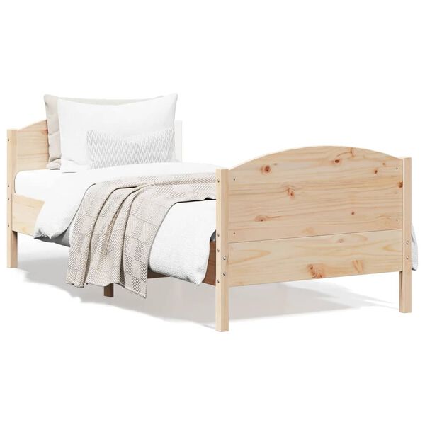vidaXL Estructura de cama sin colch&oacute;n madera maciza pino 75x190 cm