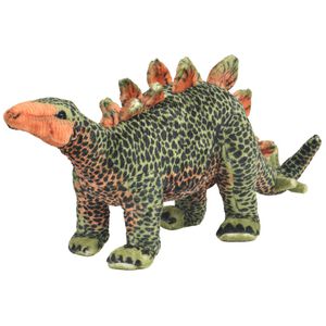 vidaXL Dinosaurio Stegosaurus de peluche de pie verde y naranja XXL