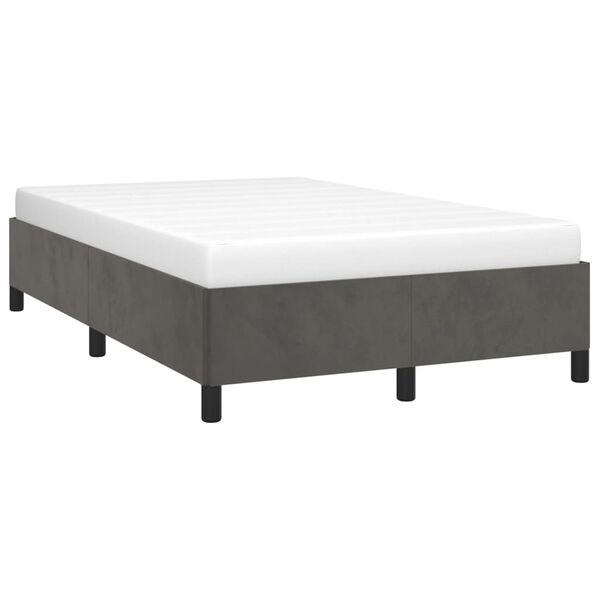 vidaXL Estructura de cama sin colch&oacute;n terciopelo gris oscuro 120x190cm