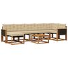 vidaXL Conjunto de sof&aacute;s de exterior 8 uds. Natural y Beige