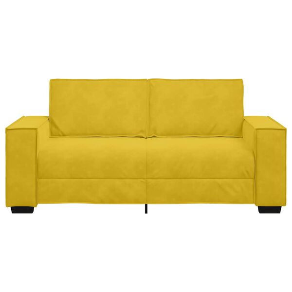 vidaXL Sof&aacute; de 2 plazas terciopelo amarillo 180x78x84 cm
