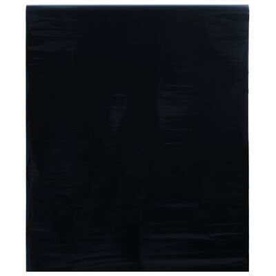 vidaXL Lámina de ventana esmerilada estática PVC negro 90x1000 cm