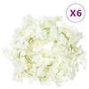 vidaXL Guirnaldas de flores 6 uds blanco 180 cm