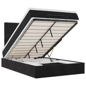 vidaXL Estructura de cama otomana colchones terciopelo negro 120x200cm