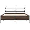 vidaXL Estructura cama madera ingenier&iacute;a metal marr&oacute;n roble 140x190 cm