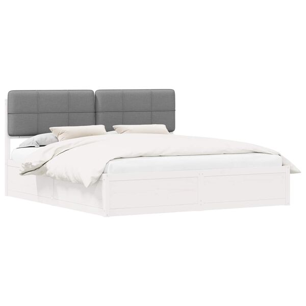 vidaXL Estructura de Cama con Cabecera Tapizada Gris Claro