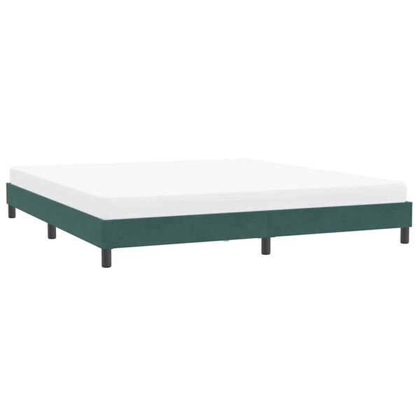 vidaXL Estructura cama sin colchón terciopelo verde oscuro 200x220 cm