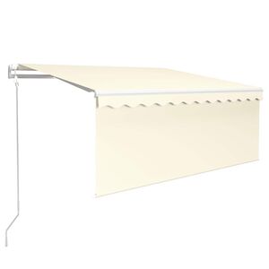 vidaXL Toldo autom&aacute;tico con persiana LED sensor de viento crema 3x2,5m