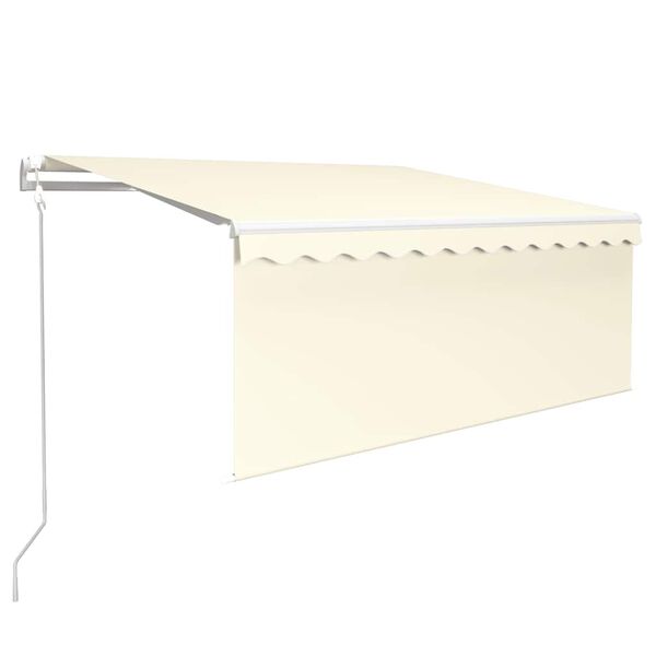 vidaXL Toldo autom&aacute;tico con persiana LED sensor de viento crema 3x2,5m