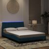vidaXL Estructura de cama con LED sin colch&oacute;n Hanko terciopelo azul 140x200 cm