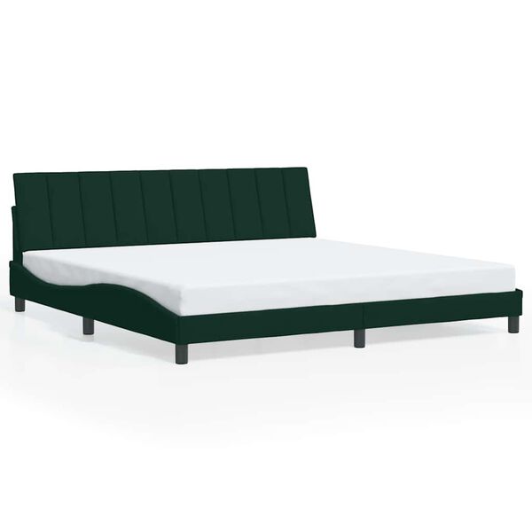 vidaXL Estructura de cama sin colch&oacute;n Hanko terciopelo verde oscuro 200x200 cm