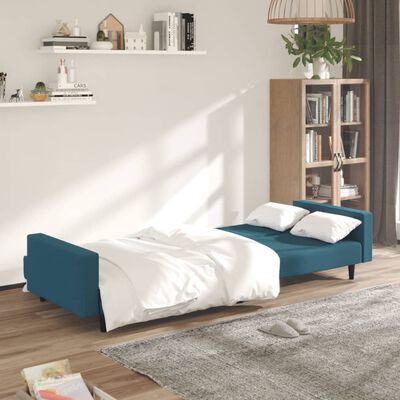vidaXL Sofá cama de 2 plazas terciopelo azul