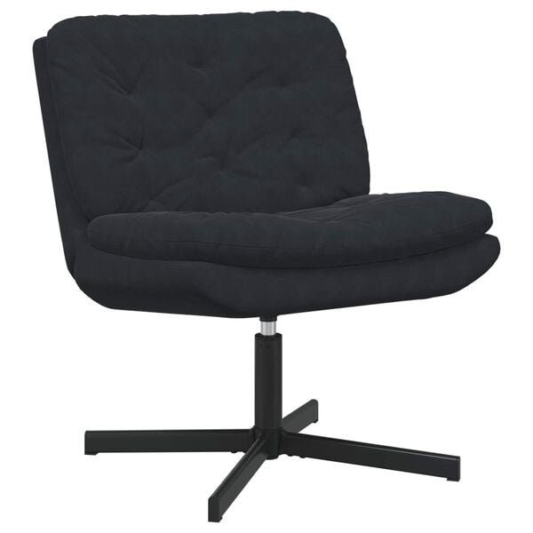 vidaXL Sill&oacute;n Relax giratorio Negro 63 x 75 x 76 cm Terciopelo
