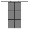 vidaXL Puerta corredera set herrajes vidrio templado aluminio