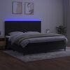 vidaXL Cama box spring colch&oacute;n y LED terciopelo negro 200x200 cm
