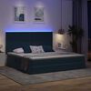 vidaXL Cama con almacenamiento y LED con LED Azul Oscuro 200 x 200 cm