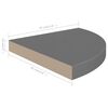 vidaXL Estantes flotantes esquina 4 uds MDF gris brillo 35x35x3,8 cm