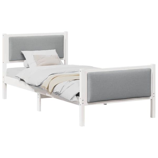 vidaXL Estructura de cama con cabecera Gris Claro 100 x 200 cm tela