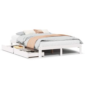 vidaXL Estructura de cama con cajones madera de pino blanca 140x200 cm
