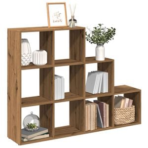 vidaXL Librer&iacute;a divisora 3 niveles roble artisan 137,5x29x103,5 cm