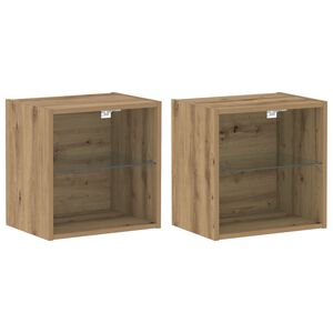vidaXL Estante flotante con estante 2 pcs Marrón 40 x 28,5 x 40 cm